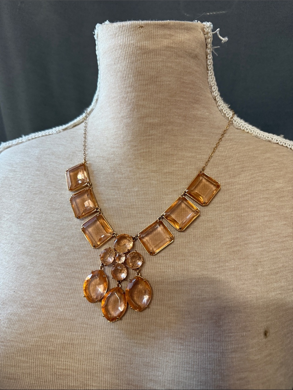 Vintage J.Crew ✨ Glass Stone Statement Necklace